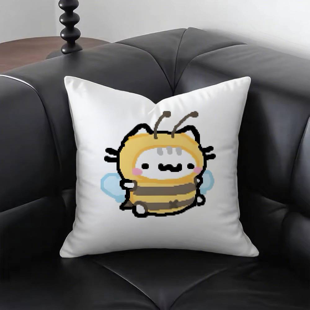Cute BBasiilleaf CATs Pillow Case Fashion Square Pillowcase Bedroom Sofa Room Ins Decoration Leisure
