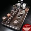 Jiakangming Automatic Solid Wood Kung Fu Tea Tray Set with Glass Bottom