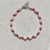 KIETIMOOR Ruddy Pearl Bracelet (Silver925) Red Crystal Freshwater Pearl Silver Bracelet