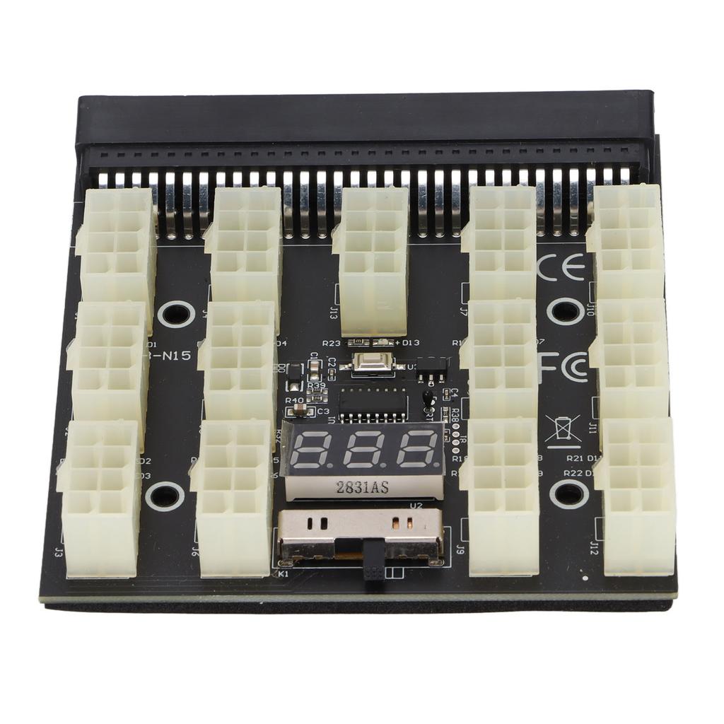 Power Supply Board Adapter 12V 6pin 8pin Power Board Converter with Voltage Temperature Display for Mining Graphics Card