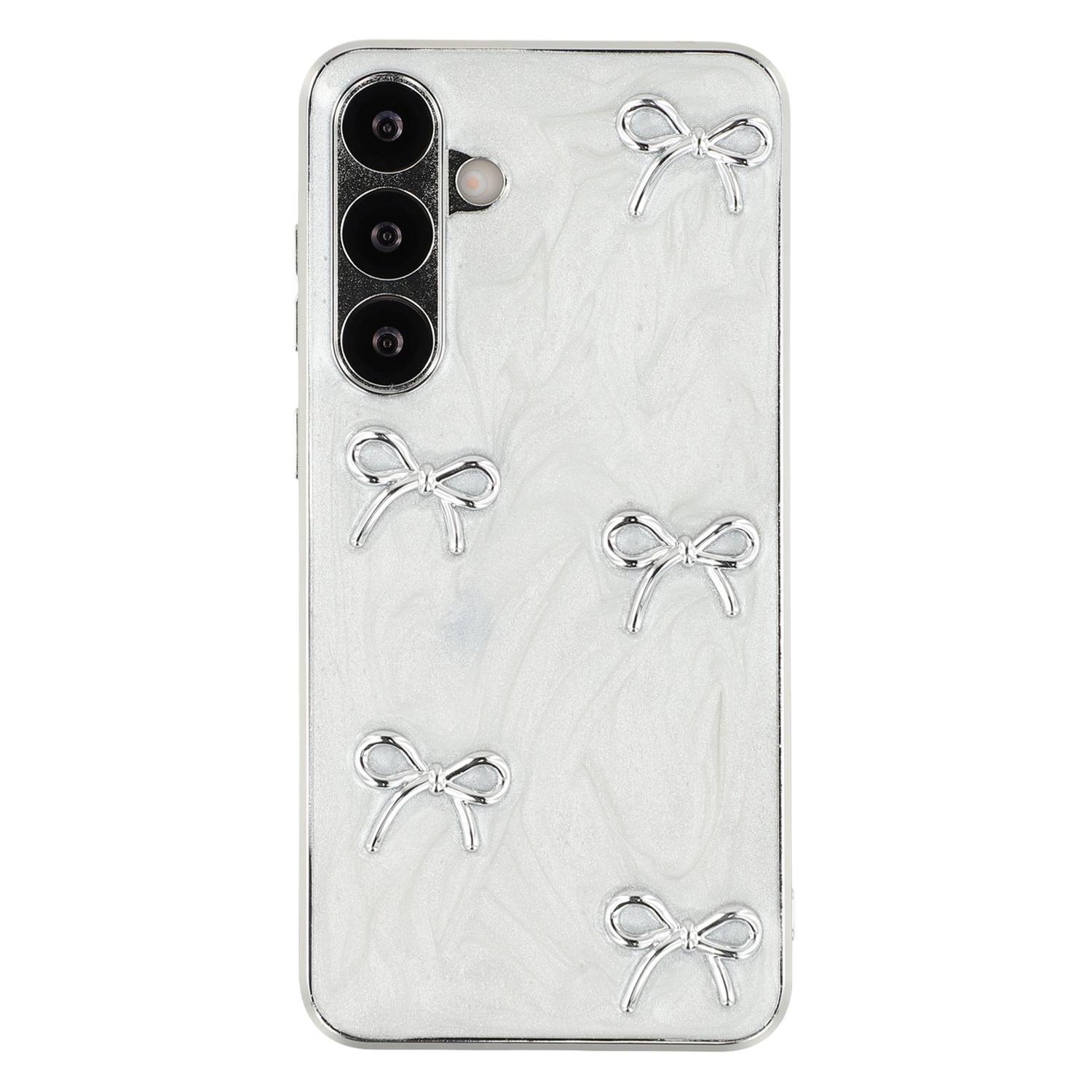 

For Samsung Galaxy S23 FE Case Electroplated Epoxy Metal Decor TPU + Acrylic Phone Cover Precise Cutouts A
