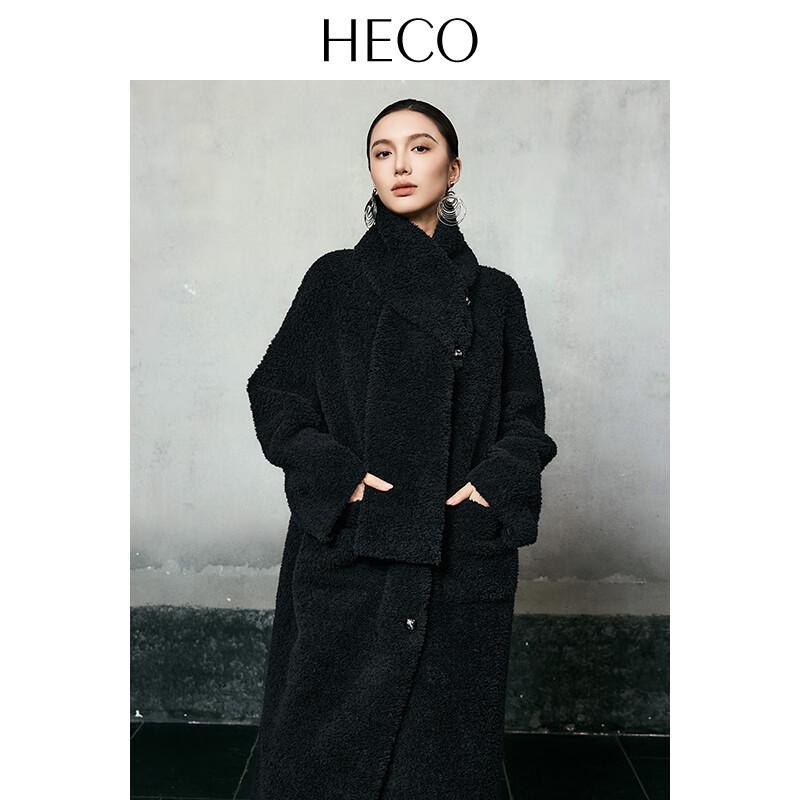 HECO Women's Thickened Sheared Wool Mid-Length Coat