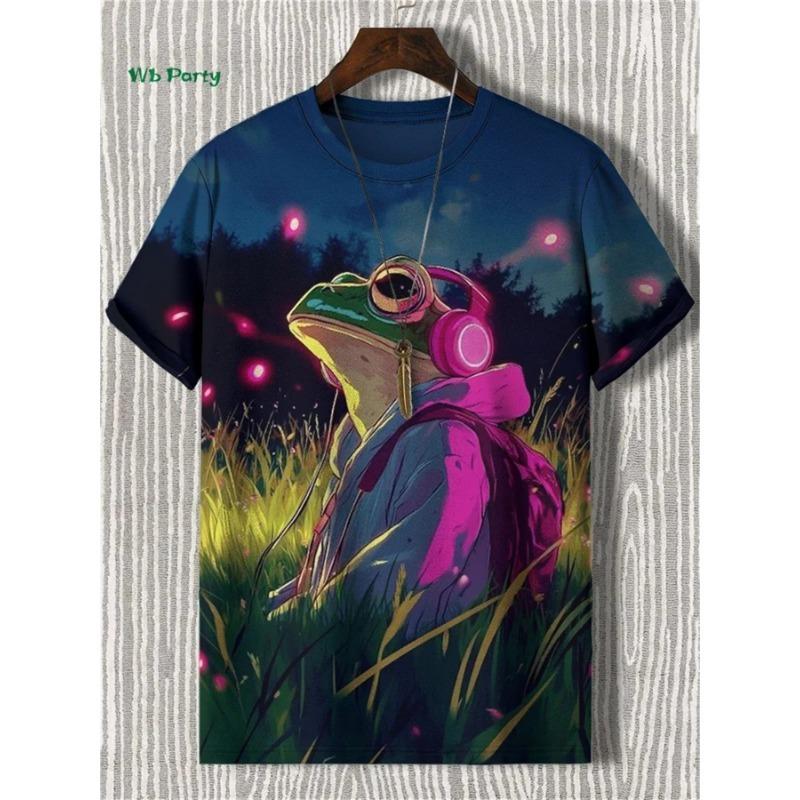 Cat Pattern Men's T-Shirt 3D Print Funny Animal Short Sleeve T-Shirt Oversized Tops Summer Daily Outdoor Casual Men's Clothing