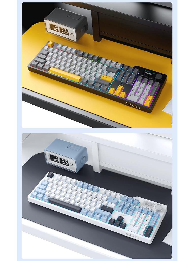 AJAZZ AK35I V3 Hot-Swap Mechanical Keyboard, Gasket Mount, PBT Keycaps