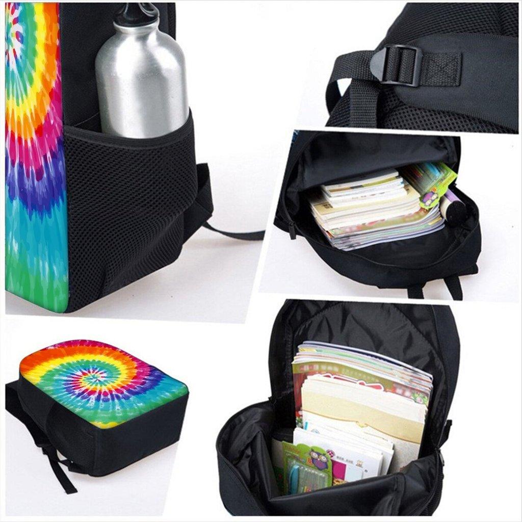 Tie-dye Print Single Layer Backpack for Boy/Girls Best Gifts 2D Flat Cartoon School Bag for Children Bags