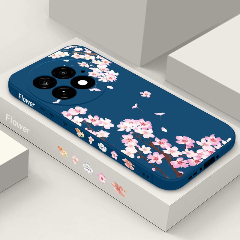 Case For OnePlus 15 13 12 Lovely Pink Peach Blossoms Pattern Shockproof TPU Silicone Soft Cover For Oneplus Nord 5G 13R 12R 11R