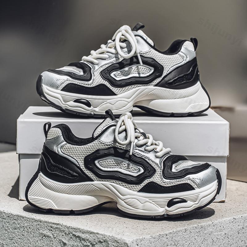 Fashion Men's Shoes 2025 Spring Mesh Breathable Casual Sneakers Versatile Thick Bottom Increasing Comfortable Lightweight Chunky shoes