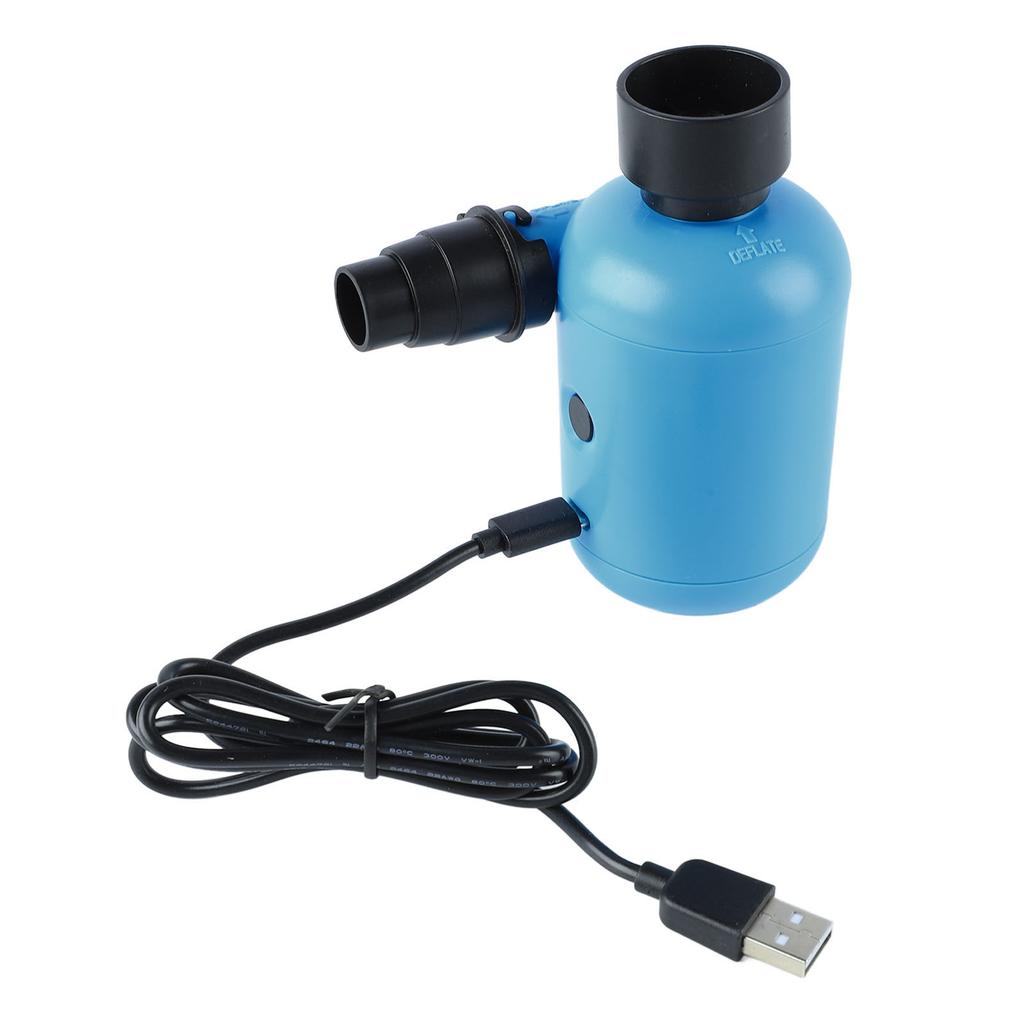 Electric Air Pump Portable Blue Inflator Deflator Pump Perfect for Outdoor Camping with USB Port
