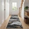 Runner Rug LESAKA Black and Gold 100 x 150 cm