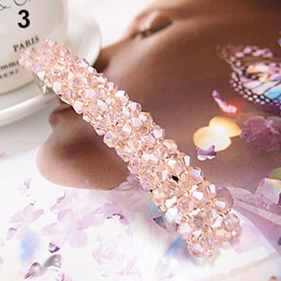 Women's Fashion Bling Headwear Handmade Full Crystal Hair Clip Barrette Hairpin