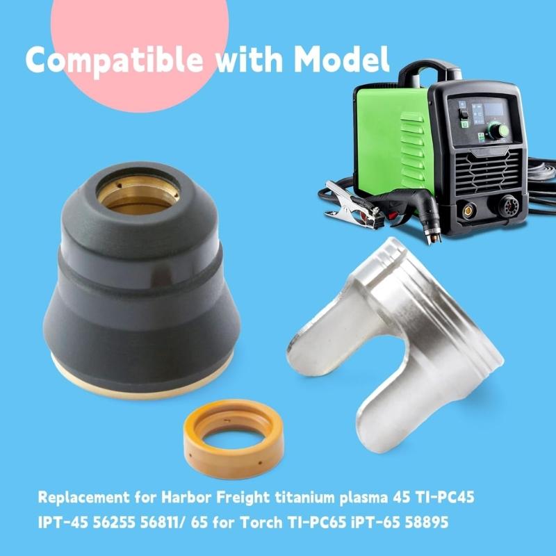 High Heat Resistant Plasma Cutting Torches Tip Set Welding Torches Replacement Tip Heavy Duty Plasma Nozzle for Cutting