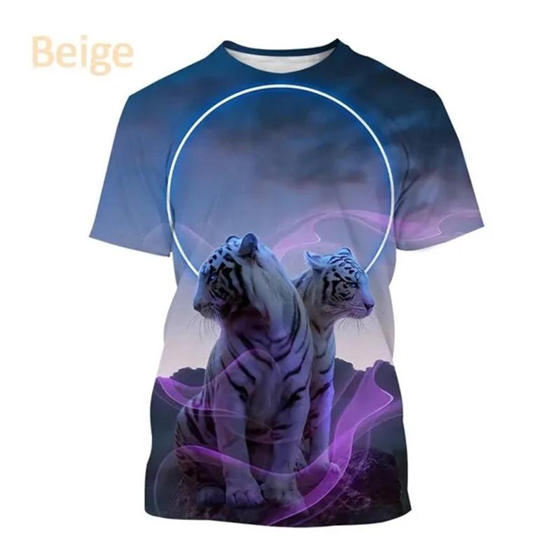 Tiger 3D T Shirt Men Women Summer Fashion Short Sleeve Printed Animal T-Shirt Cool Tops T-Shirts Unisex