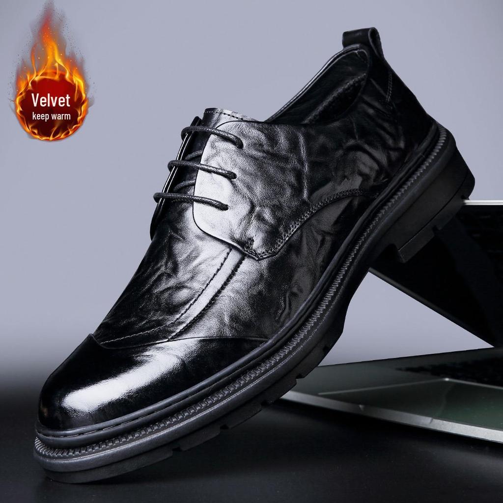 Men's High-End British Style Leather Derby Shoes: Formal, Soft-Sole Wedding & Business Footwear