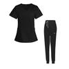 Female Scrub Set, V Neckline Machine Washable Beauty Parlour Comfortable with Multi Pockets Nurse