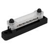 6 Terminal Bus Bar with Cover 48V 150A 2 Studs Power Distribution Block for Car Boat Marine Caravan RV Black