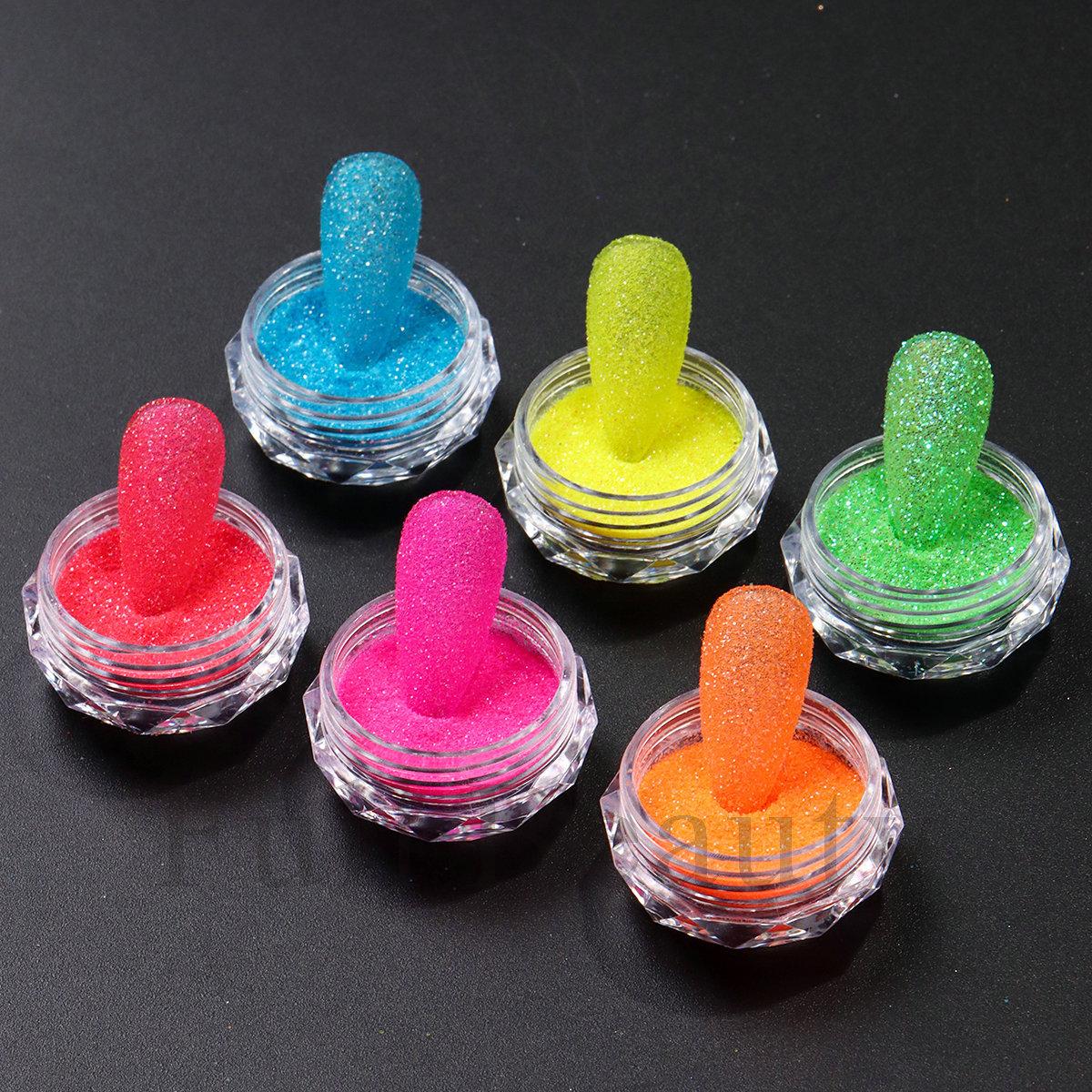 New fluorescent nail glitter gradual change luminous powder set nail decorative glitter