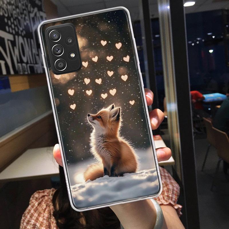 Red Fox Vulpes Phone Case for Samsung A54 A57 A37 A17 A14 A15 A12 A24 A34 A55 A35 A25 A52S A07 A05S A04S A22 A32 A72 Galaxy Note