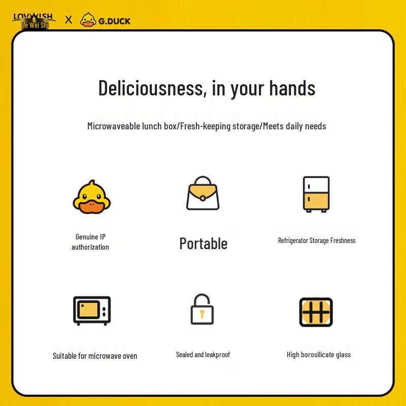 NERVISHI B.Duck Zestaw szklanych pojemników na żywność