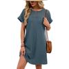 Spring/Summer Lace Splicing Loose Short Sleeve Dress New Solid Color Sweet A-line Dresses Round Neck Elegant Solid Color Casual Simple Party Clothing