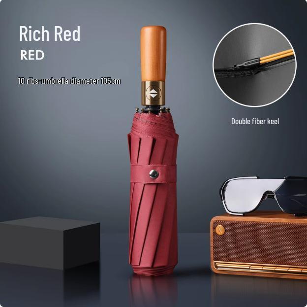 Zakázkový UV černý lepicí deštník proti slunci a dešti – Dámský třídílný design s potiskem loga.