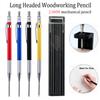 2.0mm Blue Black Red Yellow Long Headed Woodworking Automatic Pencil 2B Lead Deep Hole Marking Architectural Drawing Marker Pen