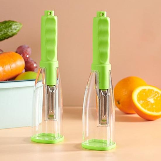 Yousheng Multifunctional Peeler with Built-In Storage Stainless Steel Blades Fruit Vegetable Peeler Ergonomic Handle Kitchen Gadget for Peeling