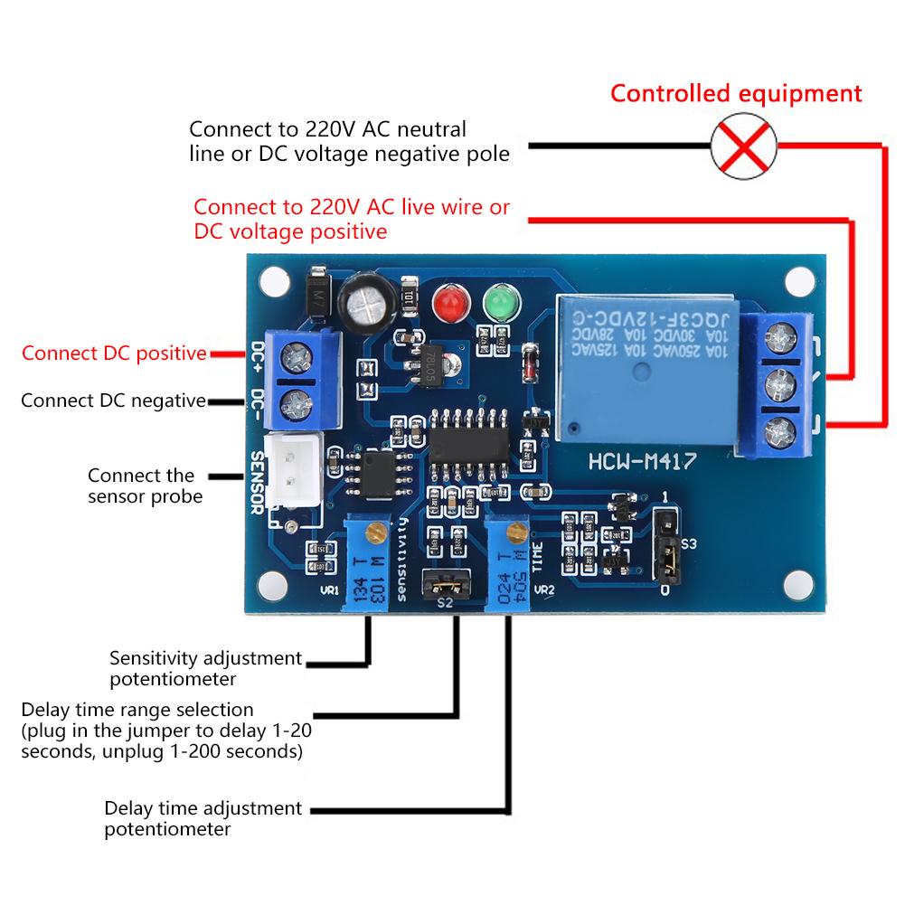 XHM131 Photosensitive Relay Module No Light Induction Light  Controlled Delay Adjustable Switch 12V Brightness Sensor Relay Modu