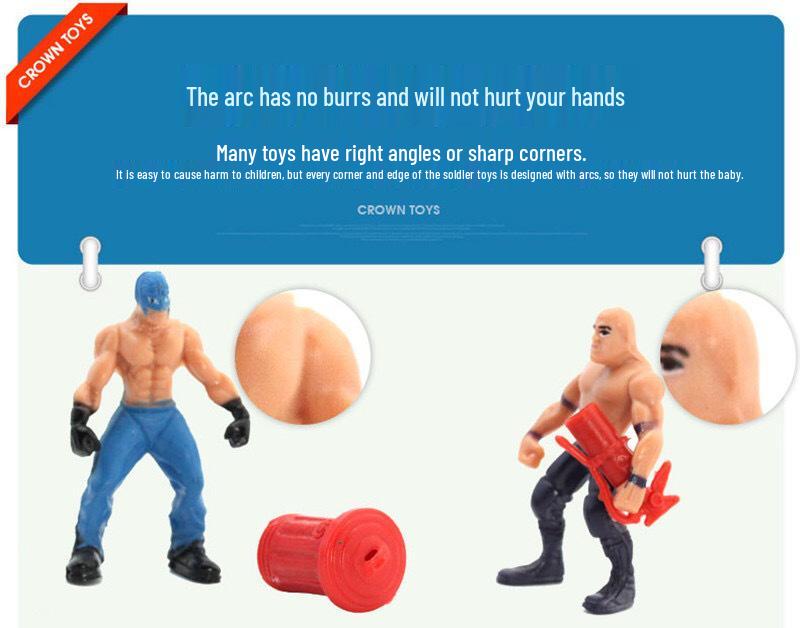Crossfighter Gladiator Ring Set: Children's Wrestler Figurine Toy Model