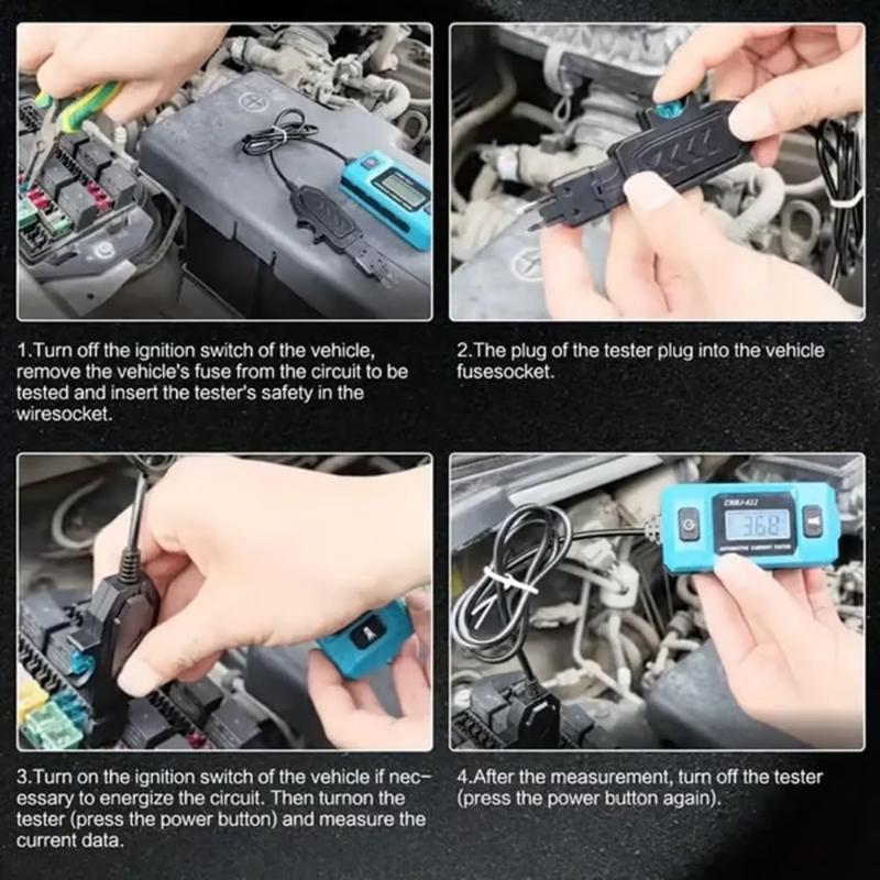 Small Automotive Current Measurement Tool Backlit Display Car Inspector Upgrades for DIY Enthusiasts & Technicians