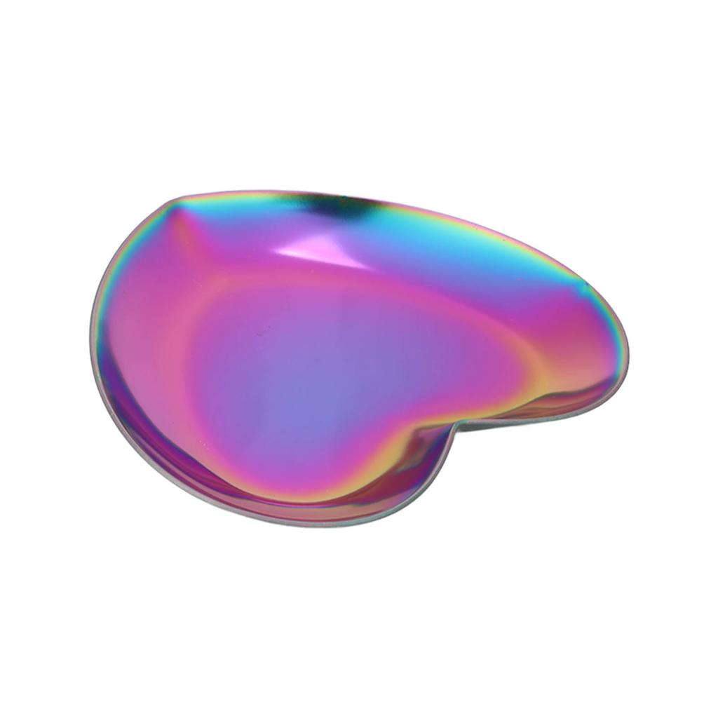 Nail Art Display Board Stainless Steel Heart Shape Cosmetic Makeup Manicure Tips Color Mixing