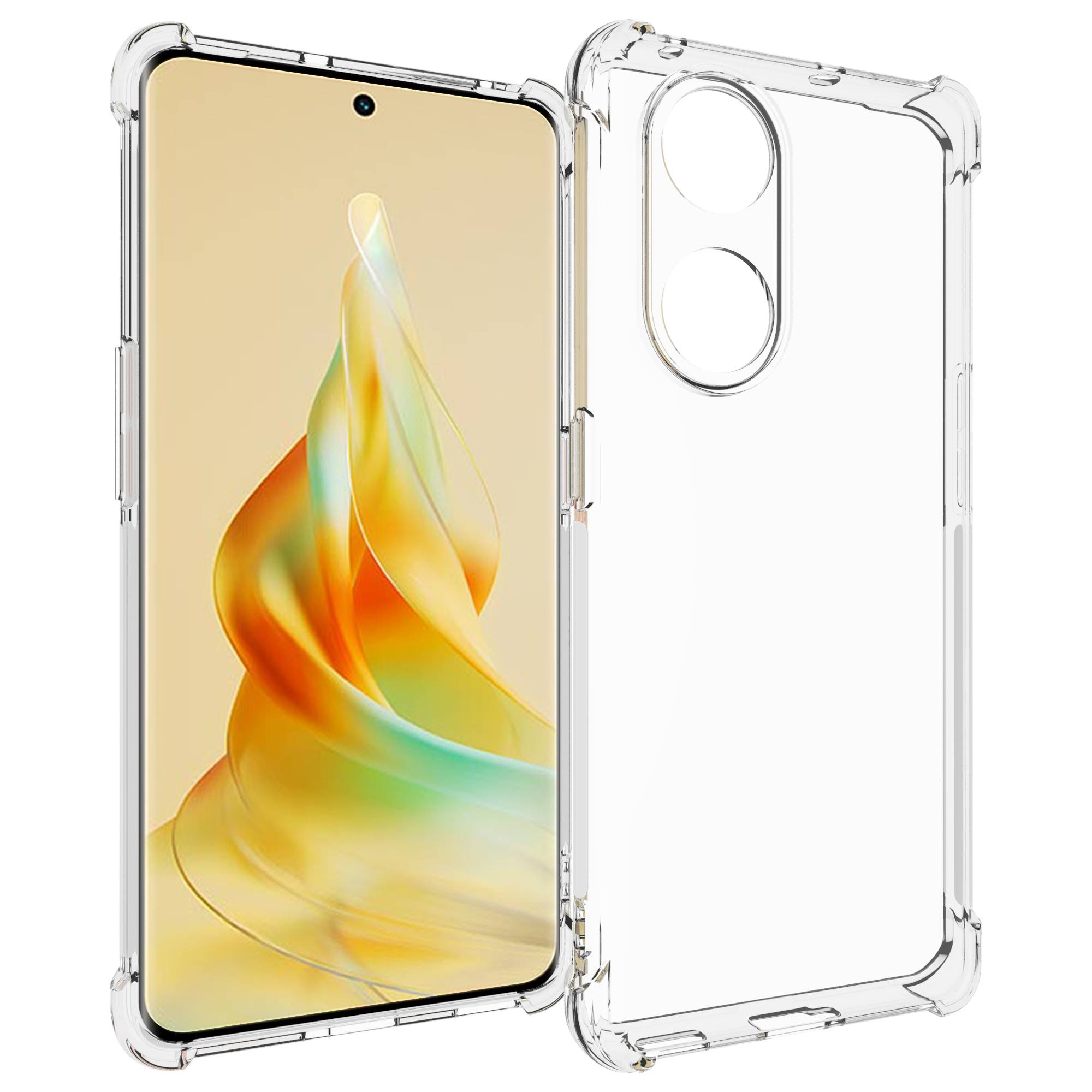 

For Oppo Reno8 T 5G/A1 Pro 5G Soft TPU Clear Phone Case Non-slip Protective Phone Cover A