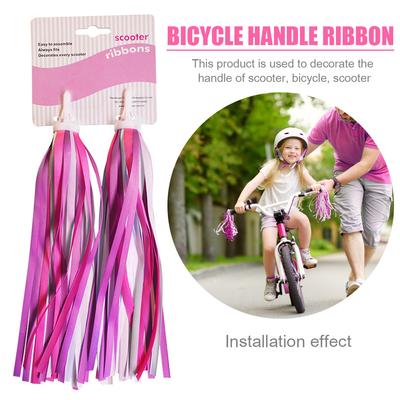 2 Stück 25 cm Kinder Kinder Roller Laufrad Dekoband Fahrradlenker Bunte Quasten Streamer