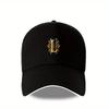 Elegant Gold Letter L Monogram Baseball Cap Polyester Adjustable Casual Outdoor Hat Unisex Adult