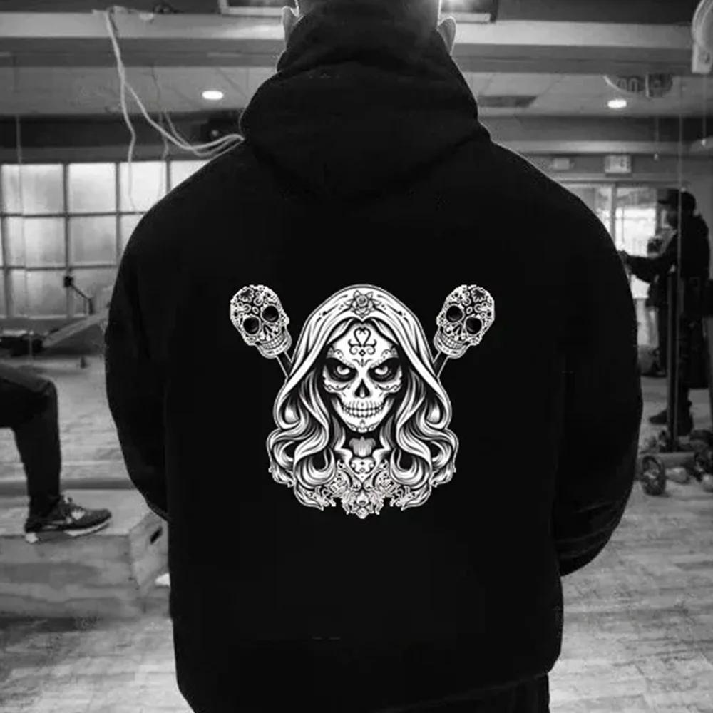 Unisex Santa Claus Death Hooded Sweatshirt Printed Sportswear Essential Autumn Winter Novelty Jersey for Men And Women moto