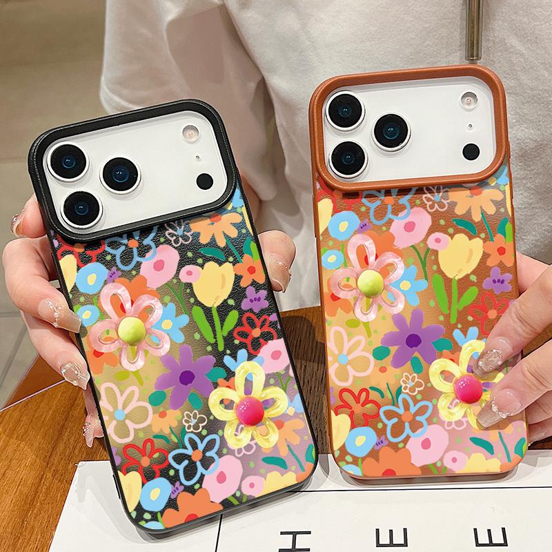 Artistic Full-Cover Gradient Floral Pattern Flexible Shockproof TPU Case for iPhone 17 Pro Max Air 16e 16 15 14 13