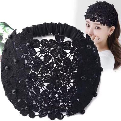 Non-slip Wide Hair Bands Floral Lace Hair Hoop Fashion Pearl Headband  Hair Accessories