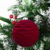 4pcs Delicate Christmas Tree Pendant Flocked Xmas Hanging Ornament Velvet Christmas Ball  Holiday