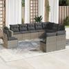 Vidaxl 10-Cz. Set da Giardino con Cuscini, Grigio