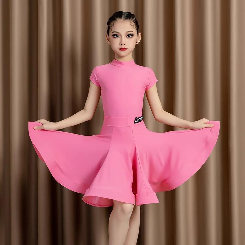 Children Professional Latin Dance Dress Girls Ballroom Dancing Dresses Rumba Cha Cha Samba Practice Dress Latin Performance