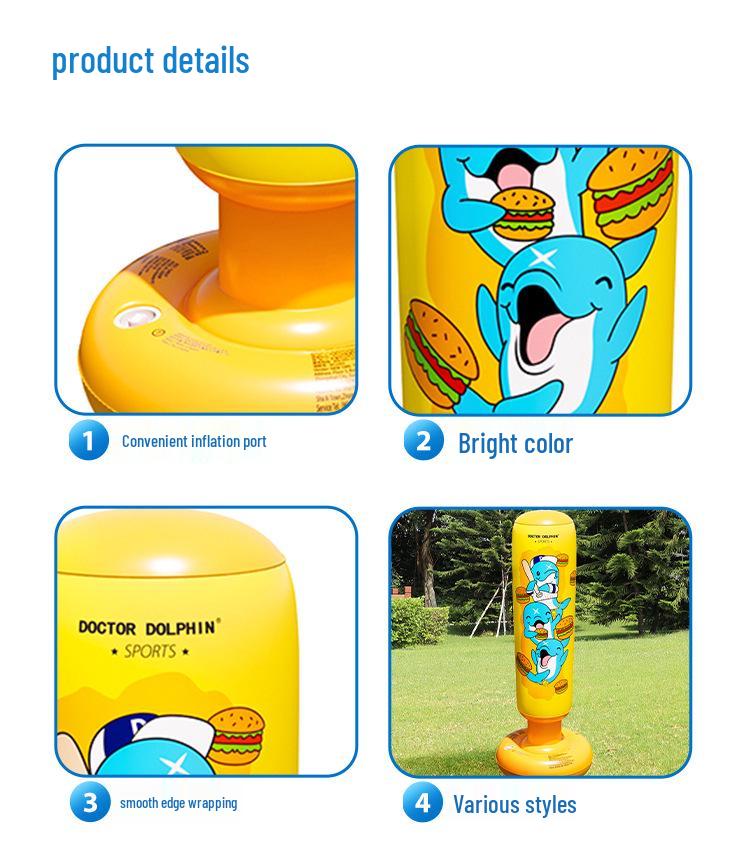 Children's Thickened Inflatable Punching Bag - Vertical Boxing Column and Stress Relief Tumbler Sandbag.
