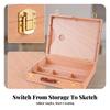 Art Storage Box with Dividers Slim Toolbox Secure for Desktop, Studio