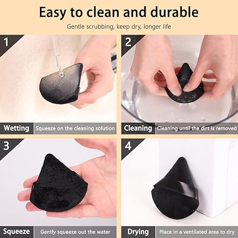 10-Count Triangular Makeup Sponges - Pointed Edges for Hard-to-Reach Areas - Seamless Application