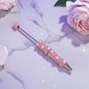 Rhinestone Bling Pens DIY Beadable Pen, Rhinestones And Faux Pearls Beaded Office Desk Accessories Black Ink Ballpoint Pen for School Supplies