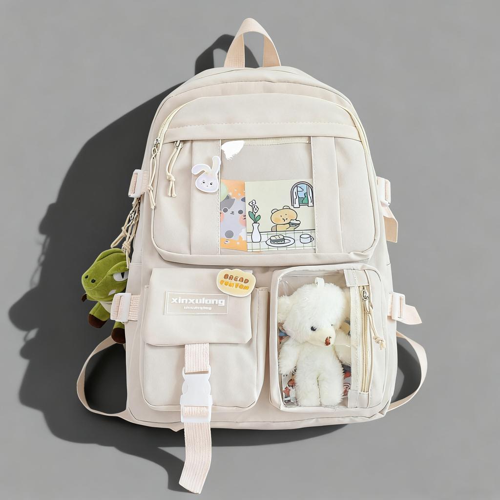 Ins women schoolbag high school student backpack girls' large-capacity backpack