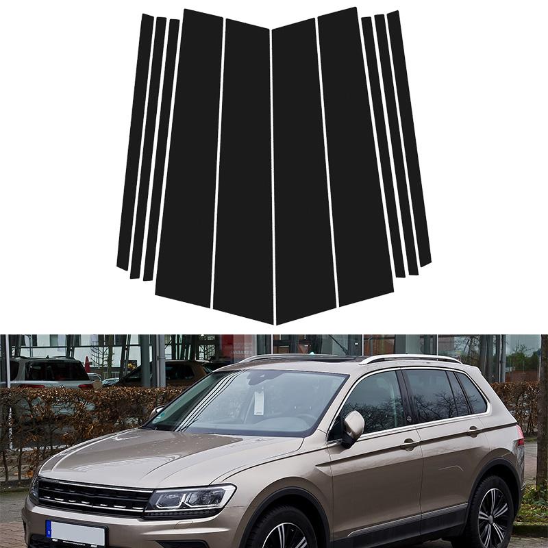 10pcs/set Car Window Center Pillar B/C Pillar Decorative Sticker Center Pillar Sticker Fit for Volkswagen Tiguan 2016-2024