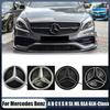 För Mercedes Benz W176 W246 W205 W212 W207 W217 W251 W166 Silver och Svart Emblem Framgrill Lyst Logotyp Stjärn Emblem