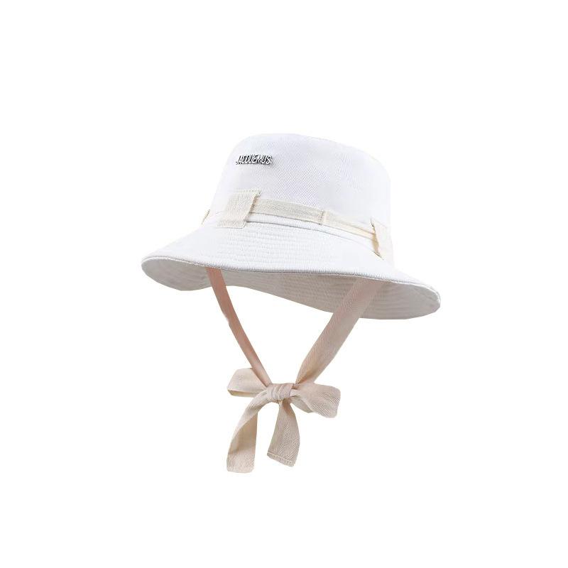 Sommer Reise Sonnenhut Breitkrempig Baumwolle Fischerhut Herren und Damen Schirmmütze Outdoor Camping Bergsteigen Metall Logo Sonnenhut white