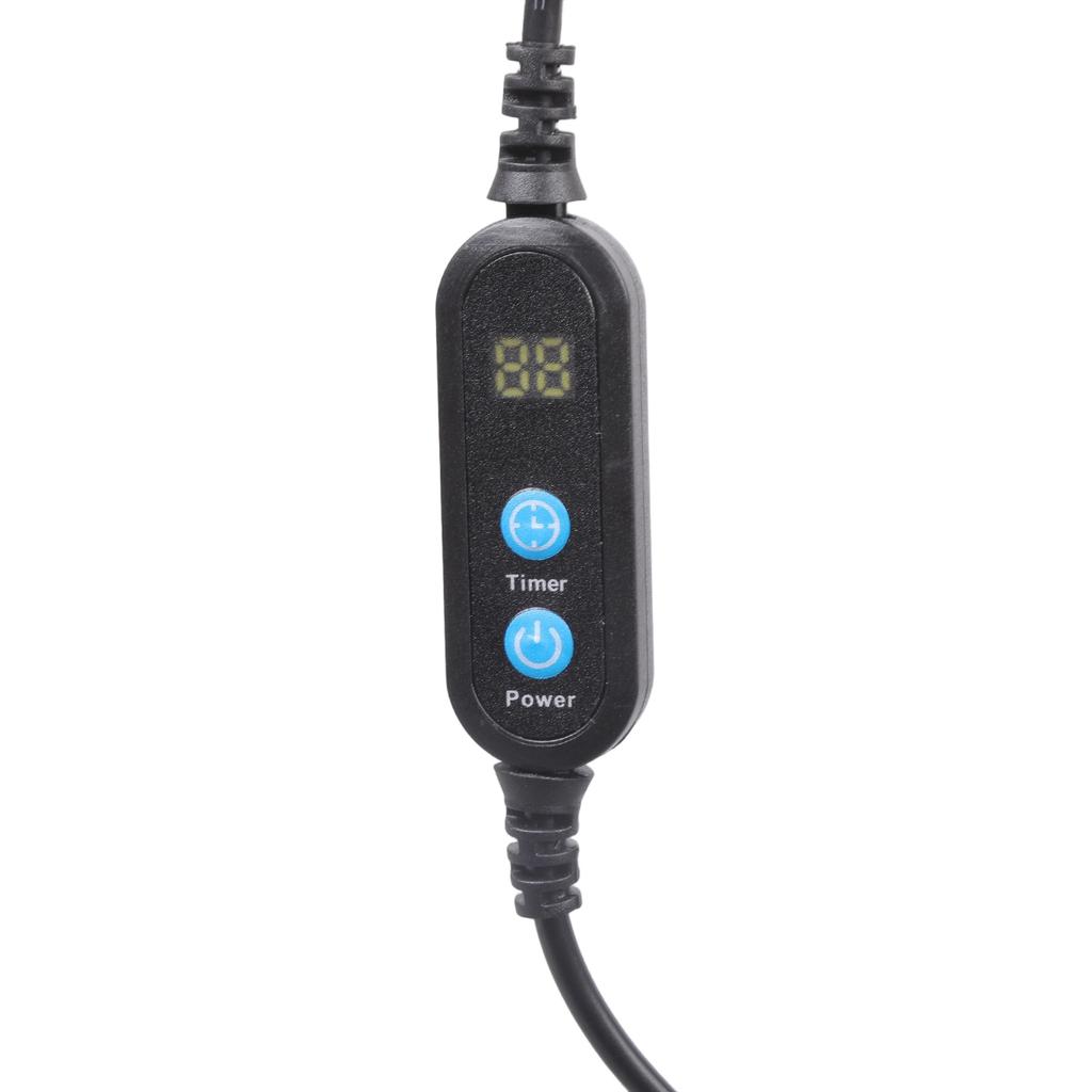 Time Presetable USB Timer Cord 1-30 Minutes Settable with Time Adjustment Button For Office Home Electronics Black