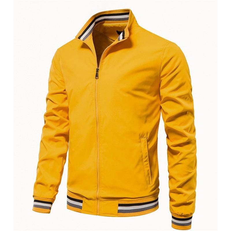 Men s Lightweight Athletic Jacket Stand Collar Zip Up Casual Outerwear S жёлтый