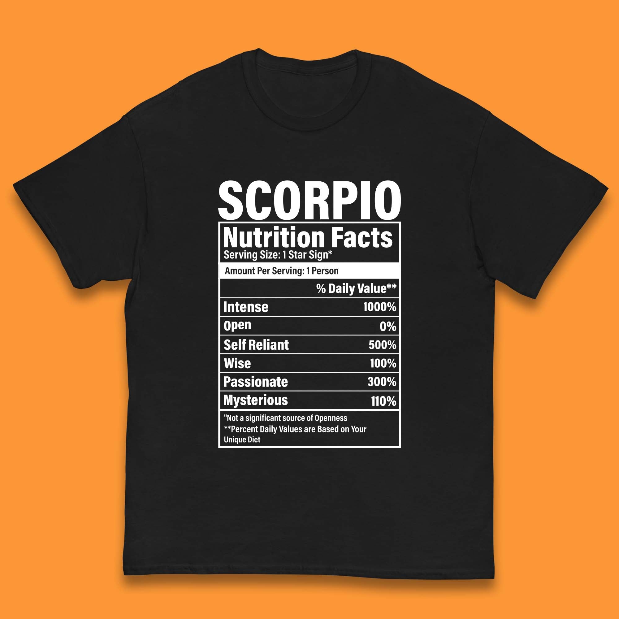Scorpio Nutrition Facts Kids T-Shirt 160